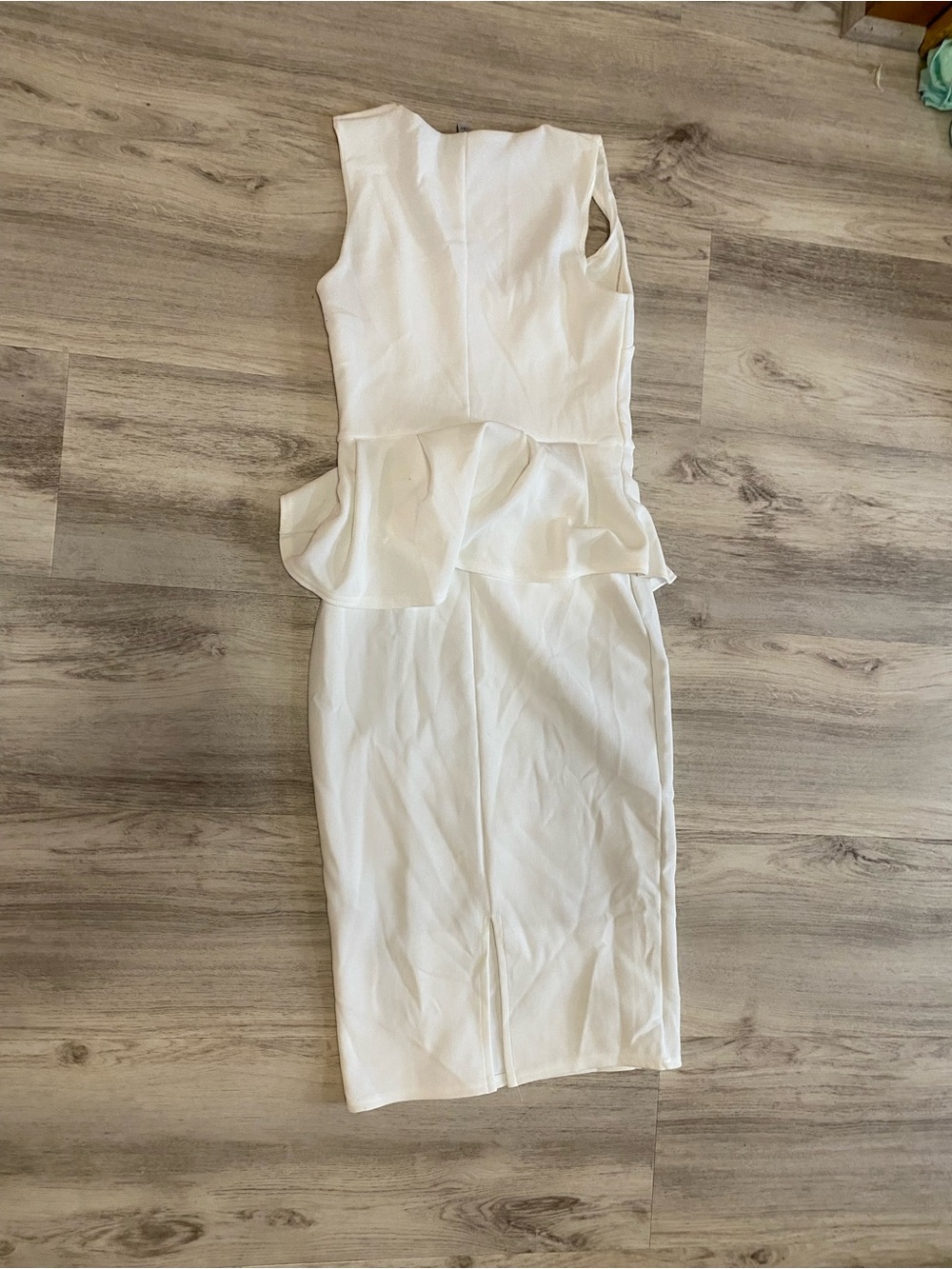 ASOS Sleeveless White Peplum Midi Dress - Picture 11 of 11